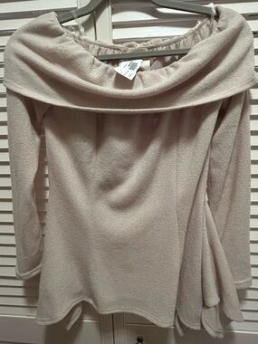 Fantastic Fawn Off-the-Shoulder Cream Sweater Top